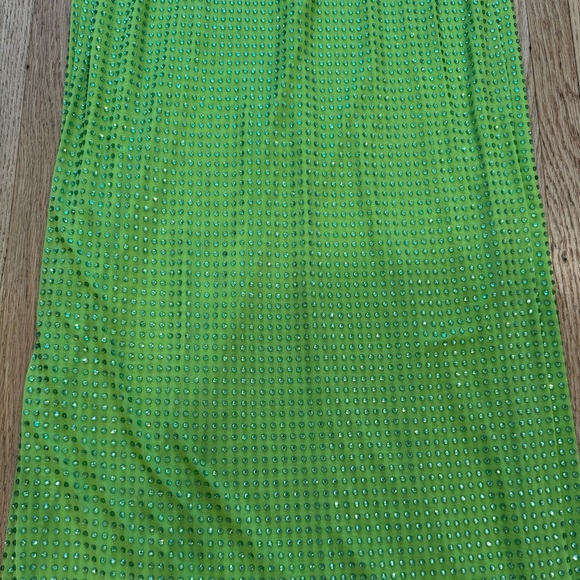 Self Portrait GG Dress in Vibrant Green Crystal Long Sleeve Maxi Dress - Siz - Picture 5 of 13